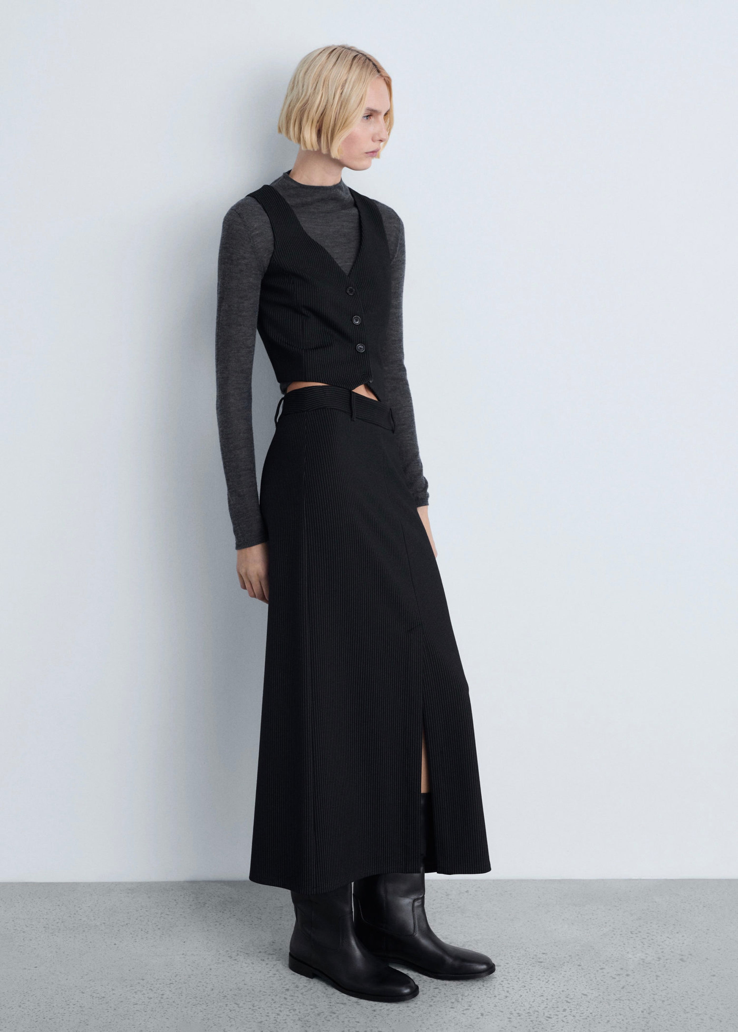 Gilet De Costume À Fines Rayures