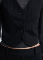 Gilet De Costume À Fines Rayures