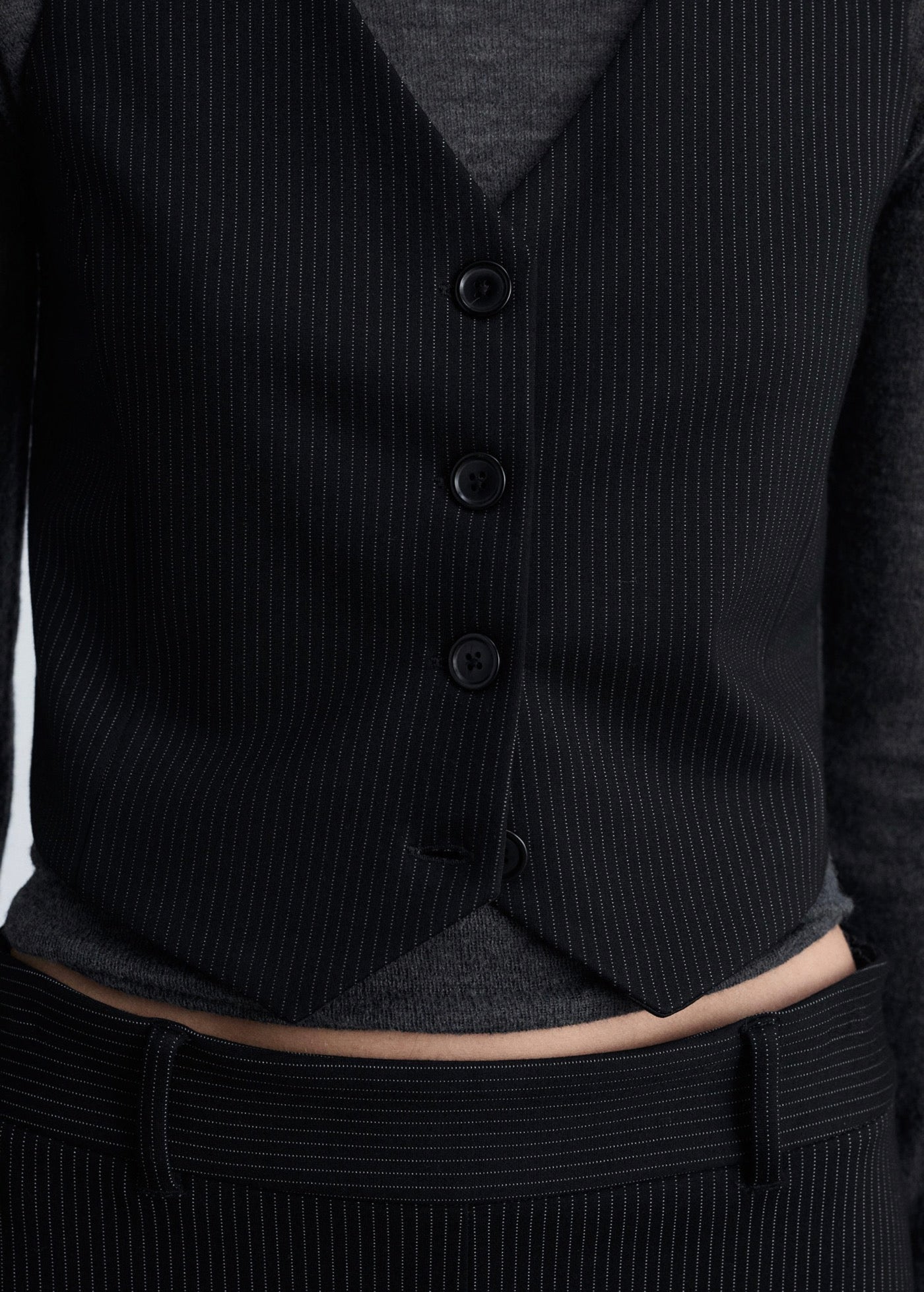 Gilet De Costume À Fines Rayures