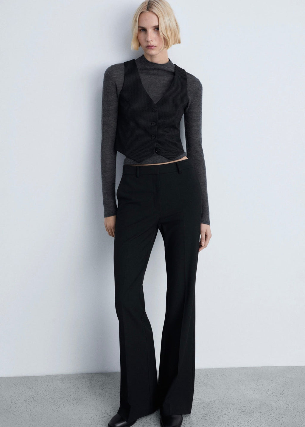 Gilet De Costume À Fines Rayures