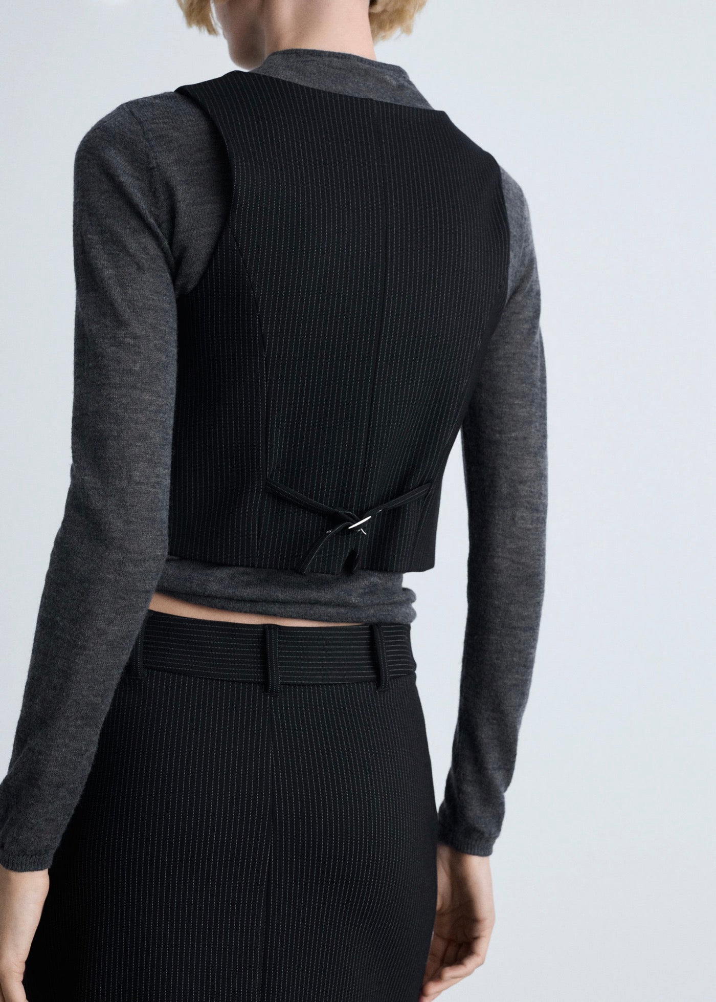 Gilet De Costume À Fines Rayures
