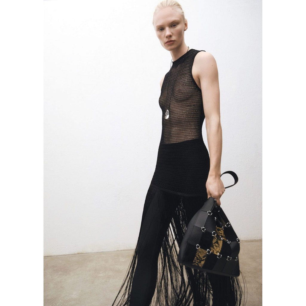 Robe Maille Ajourée Franges