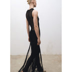 Robe Maille Ajourée Franges