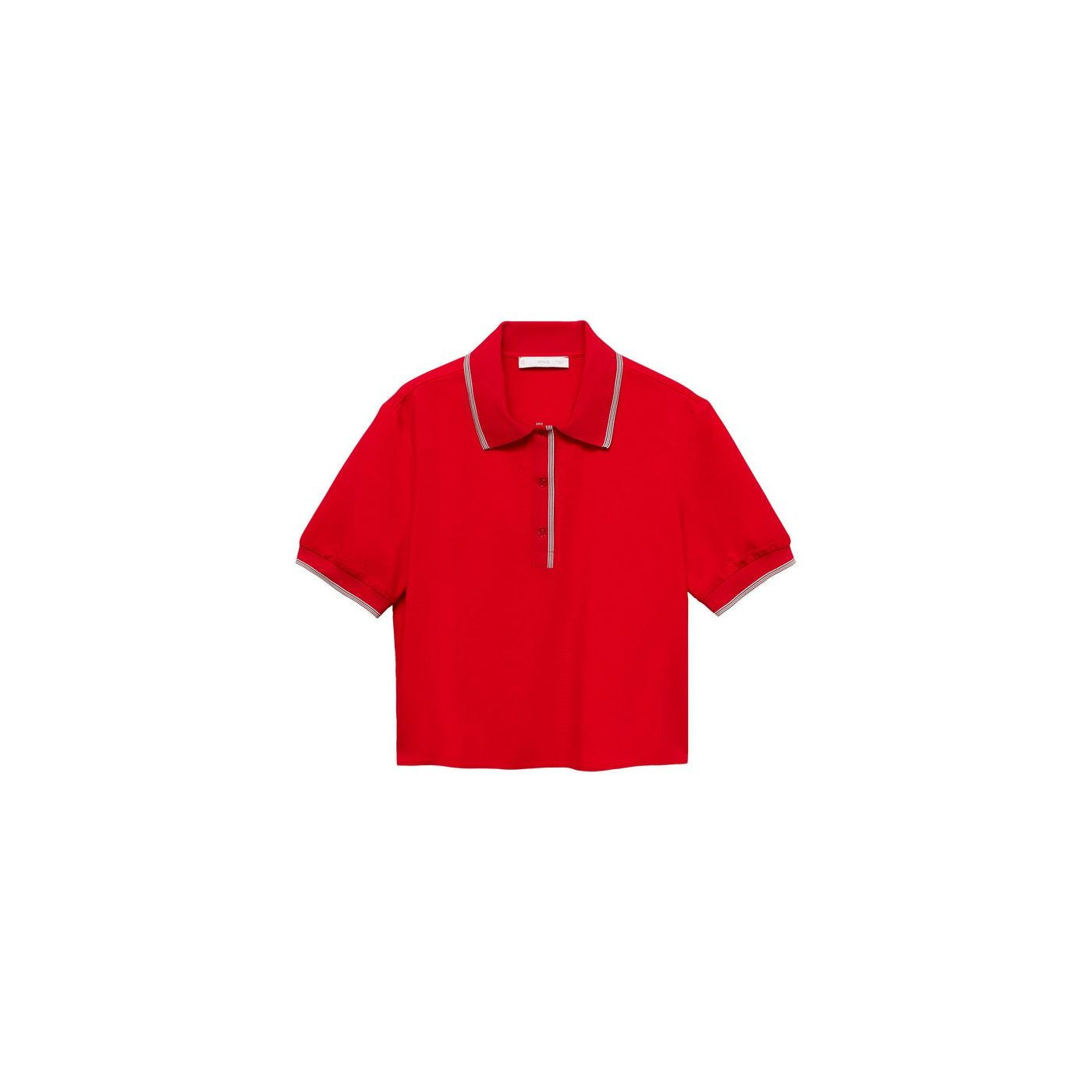 Polo Crop Liserés Contrastés