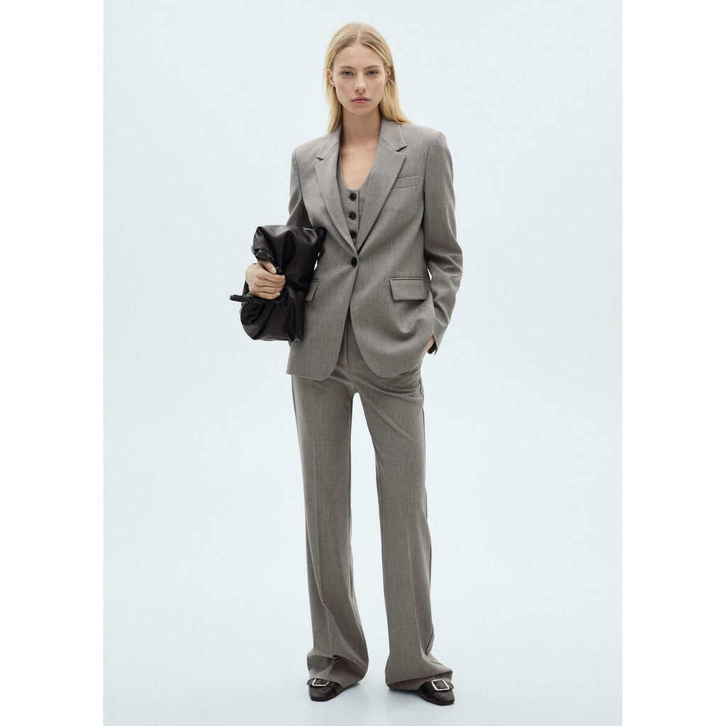 Blazer Droit Avec Poches À Rabat