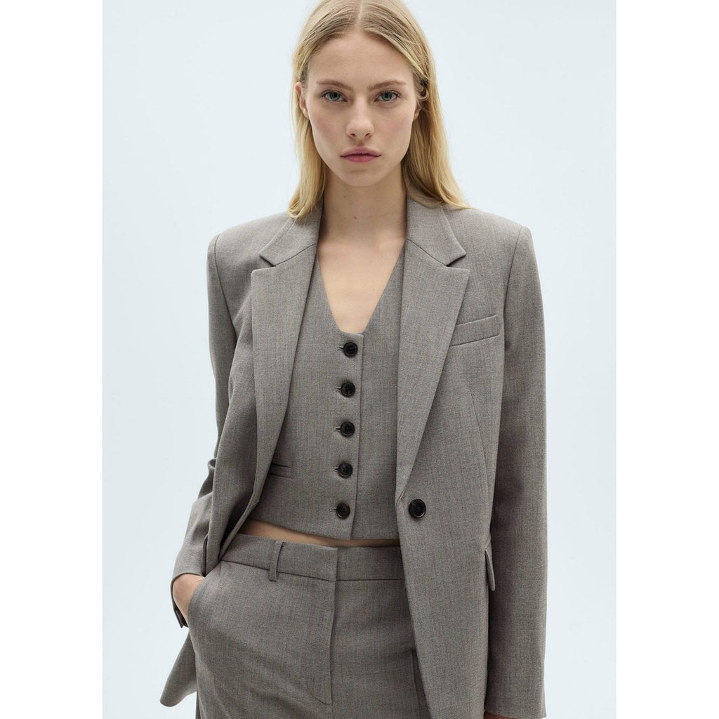 Blazer Droit Avec Poches À Rabat