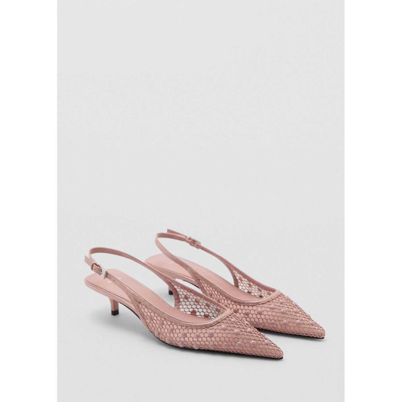 Chaussure À Talon En Mesh Avec Boules Décoratives