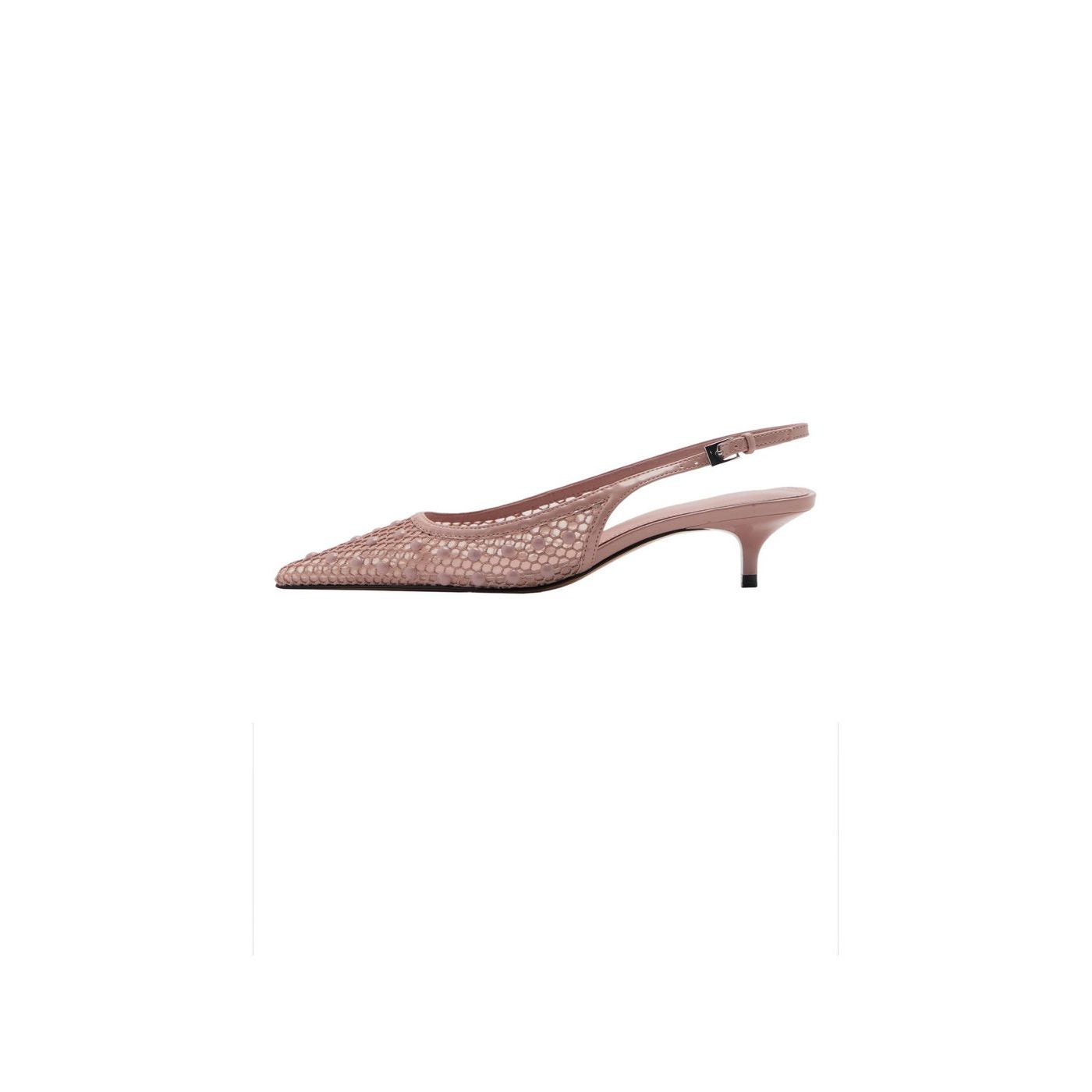 Chaussure À Talon En Mesh Avec Boules Décoratives
