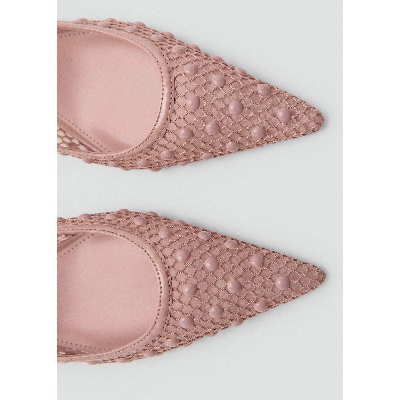 Chaussure À Talon En Mesh Avec Boules Décoratives