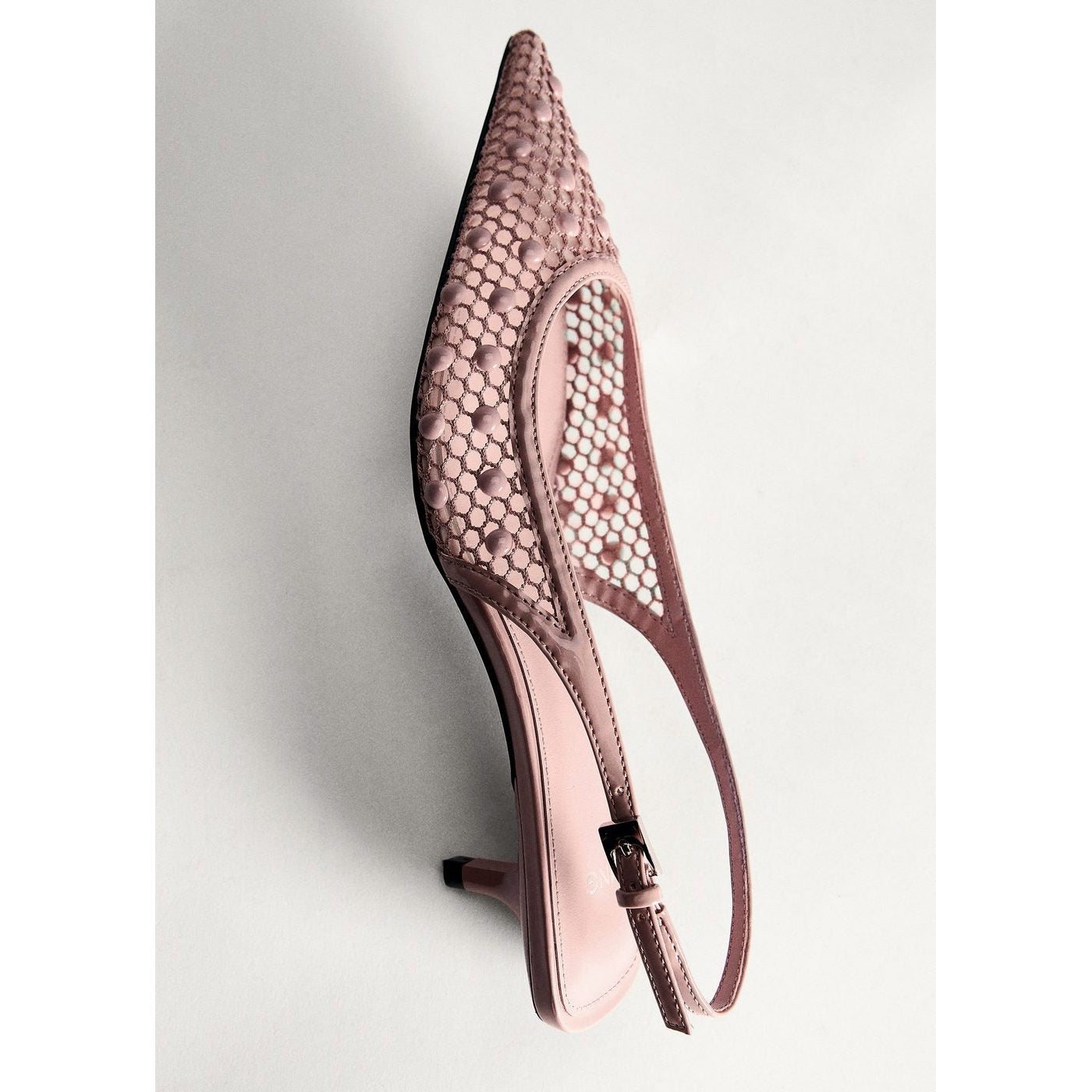 Chaussure À Talon En Mesh Avec Boules Décoratives