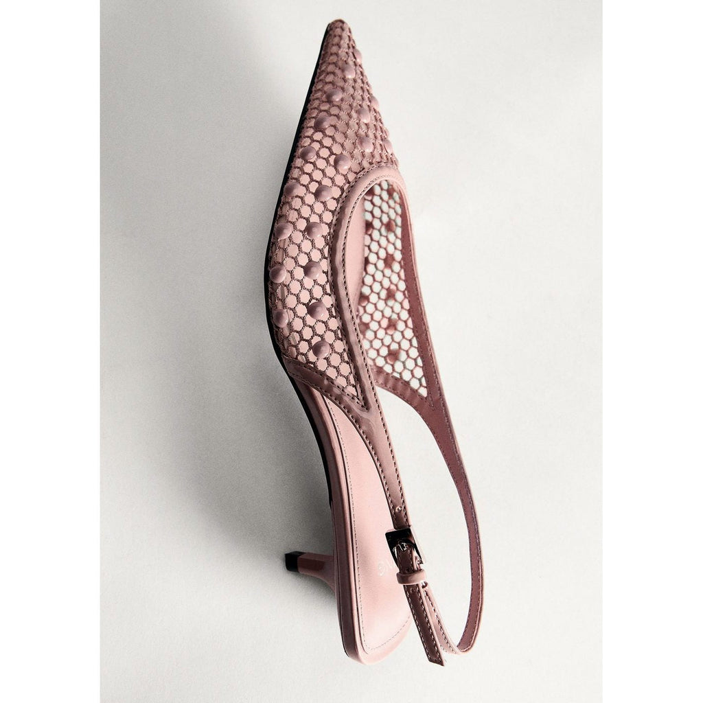 Chaussure À Talon En Mesh Avec Boules Décoratives