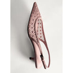 Chaussure À Talon En Mesh Avec Boules Décoratives