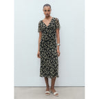 Robe Midi Droite À Imprimé Fleuri