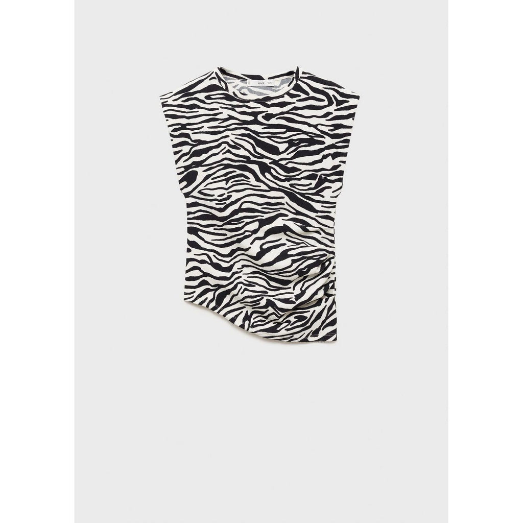 T-Shirt Drapé Sans Manches