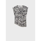 T-Shirt Drapé Sans Manches