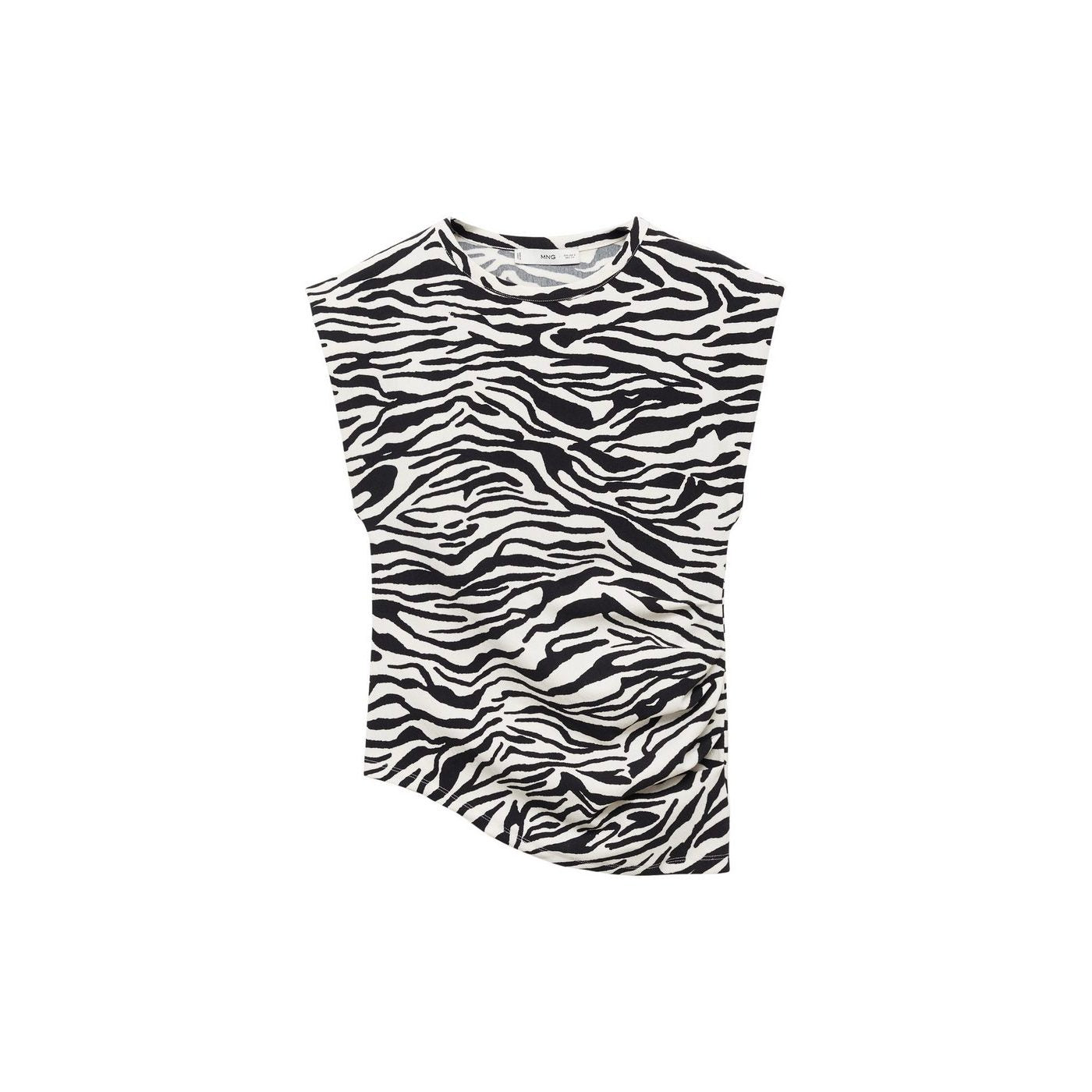 T-Shirt Drapé Sans Manches