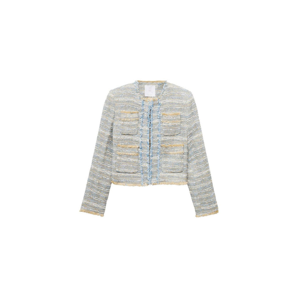Veste Tweed Bords Effilochés