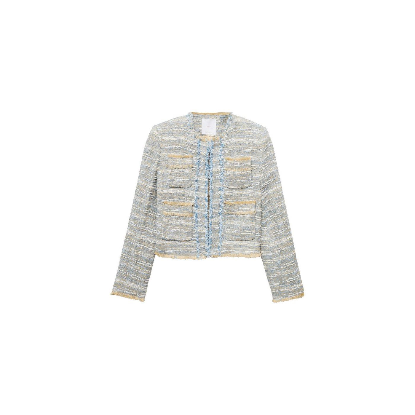 Veste Tweed Bords Effilochés