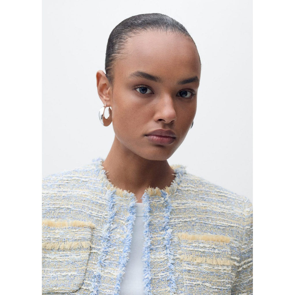 Veste Tweed Bords Effilochés
