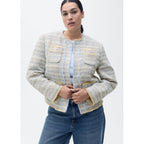 Veste Tweed Bords Effilochés