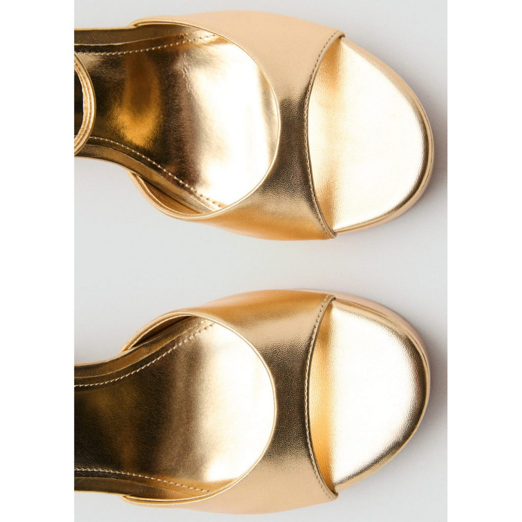 Sandales Talon Effet Métallisé