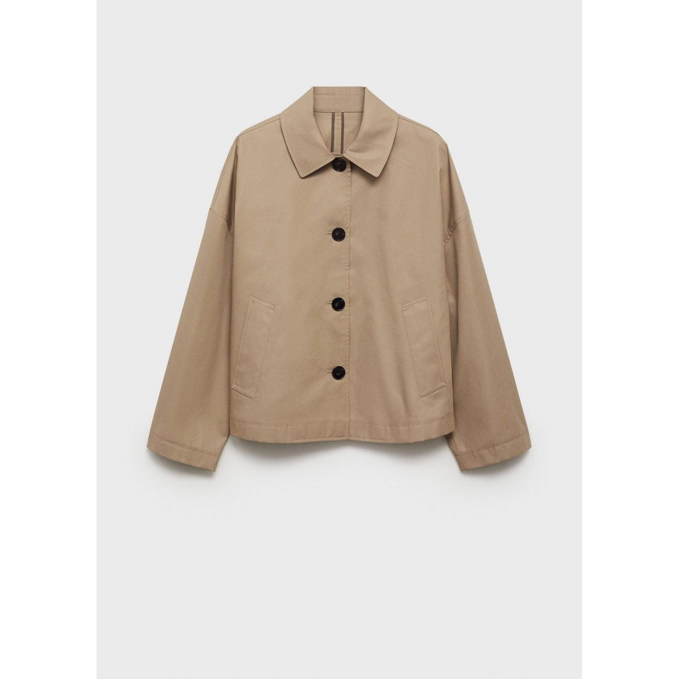 Veste Droite En Coton À Boutons