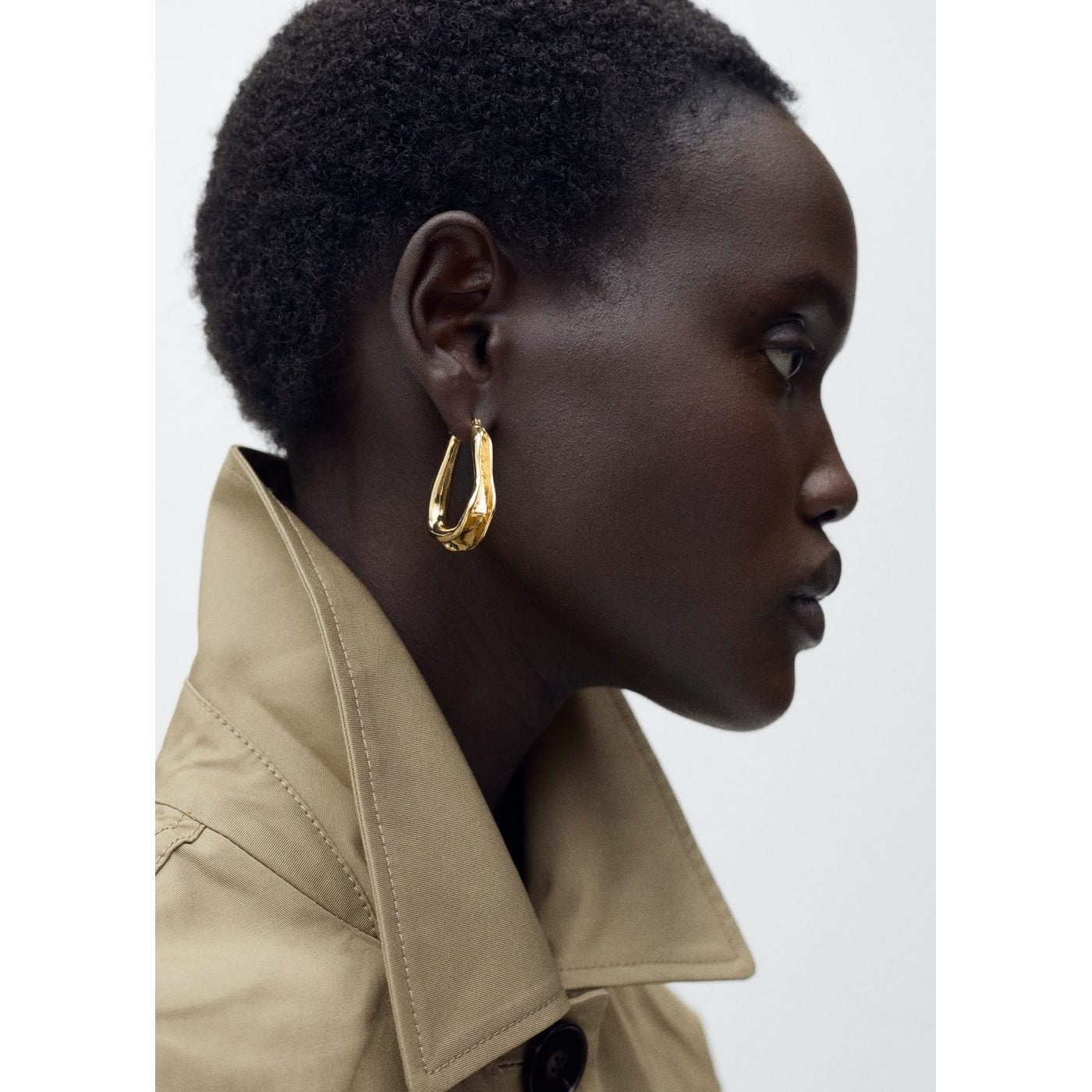 Veste Droite En Coton À Boutons