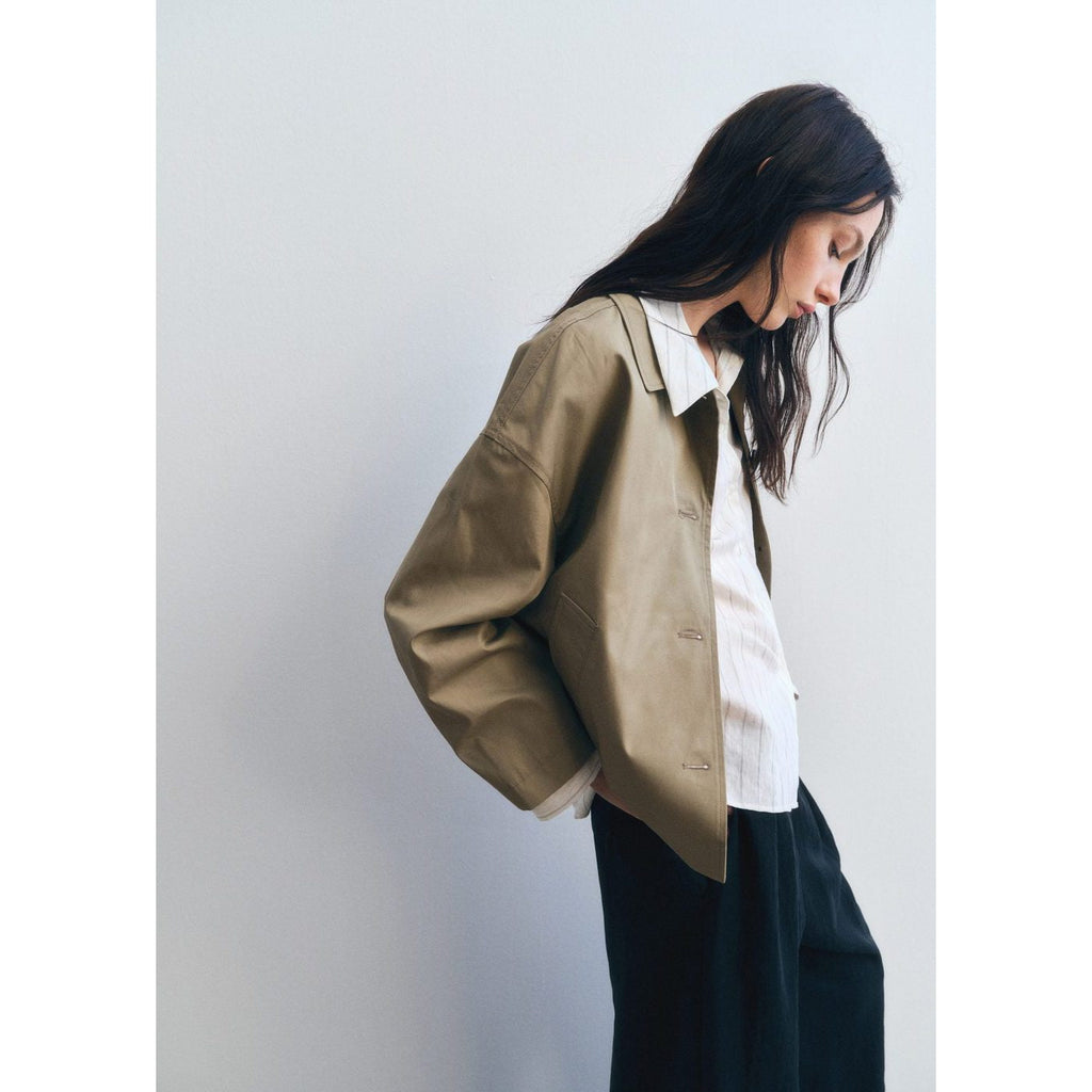 Veste Droite En Coton À Boutons