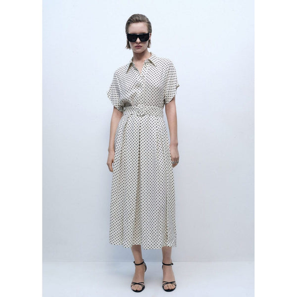 Robe À Pois Avec Ceinture