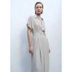 Robe À Pois Avec Ceinture