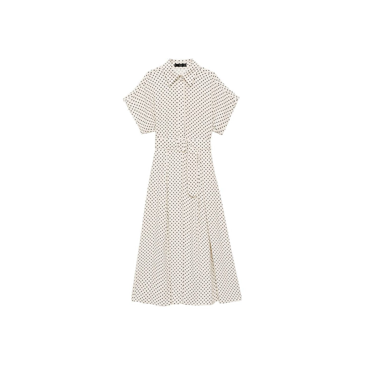 Robe À Pois Avec Ceinture