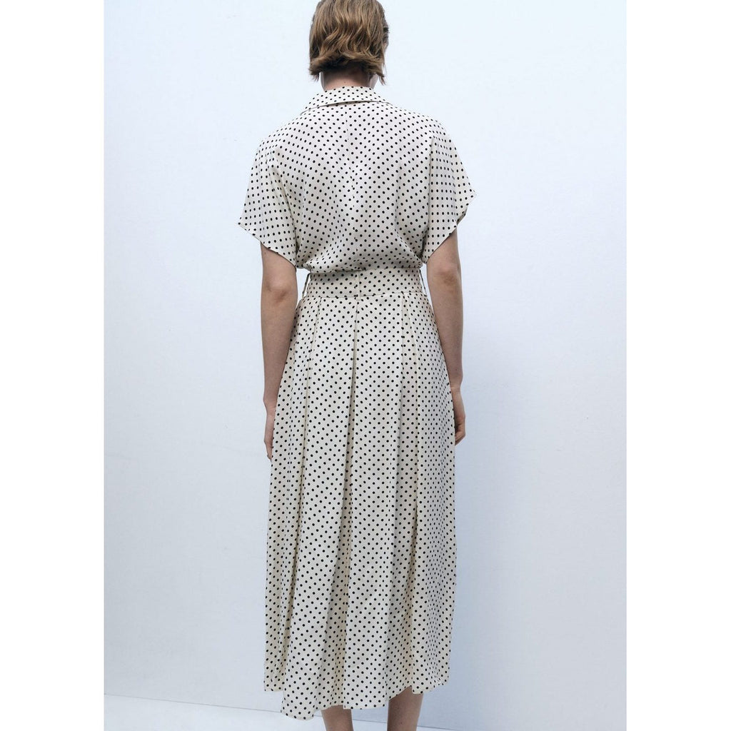 Robe À Pois Avec Ceinture
