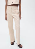 Pantalon Coton Droit Taille Moyenne