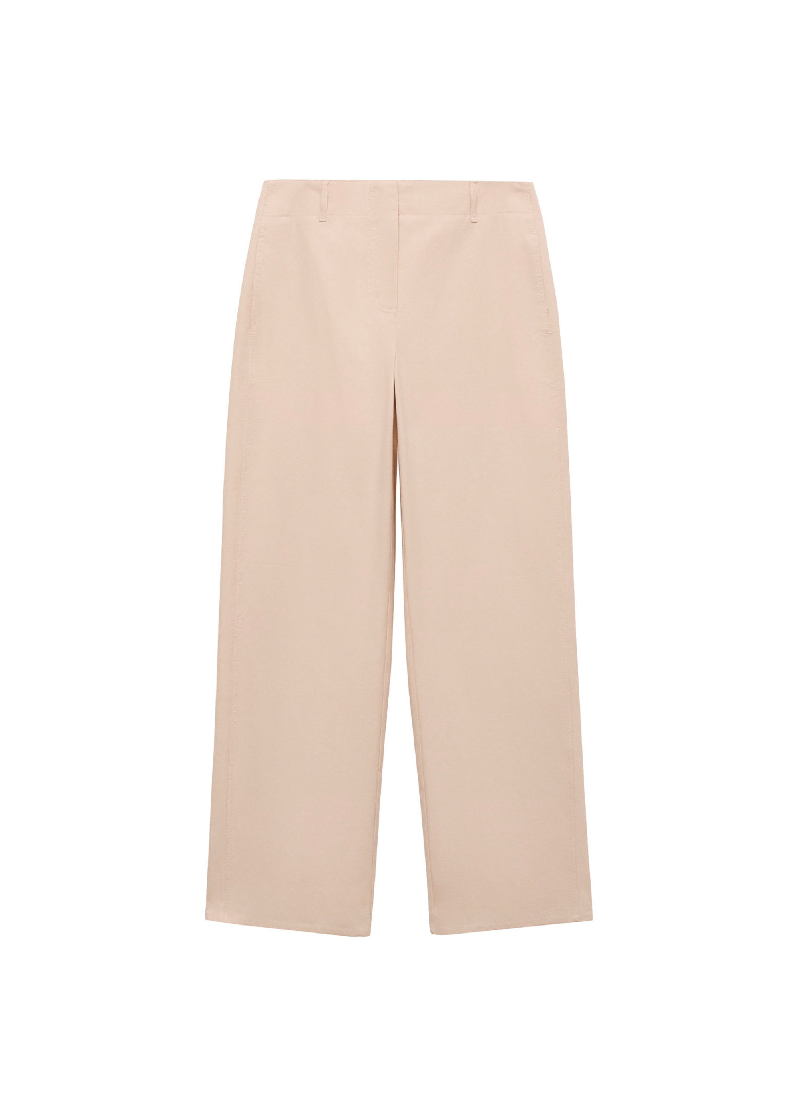 Pantalon Coton Droit Taille Moyenne