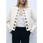 Veste En Coton Avec Bordure Perforée