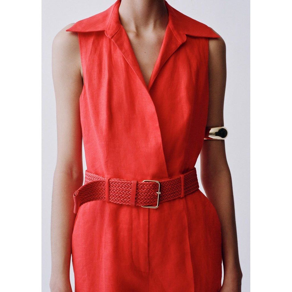 Combinaison Chemisier Lin Ceinture