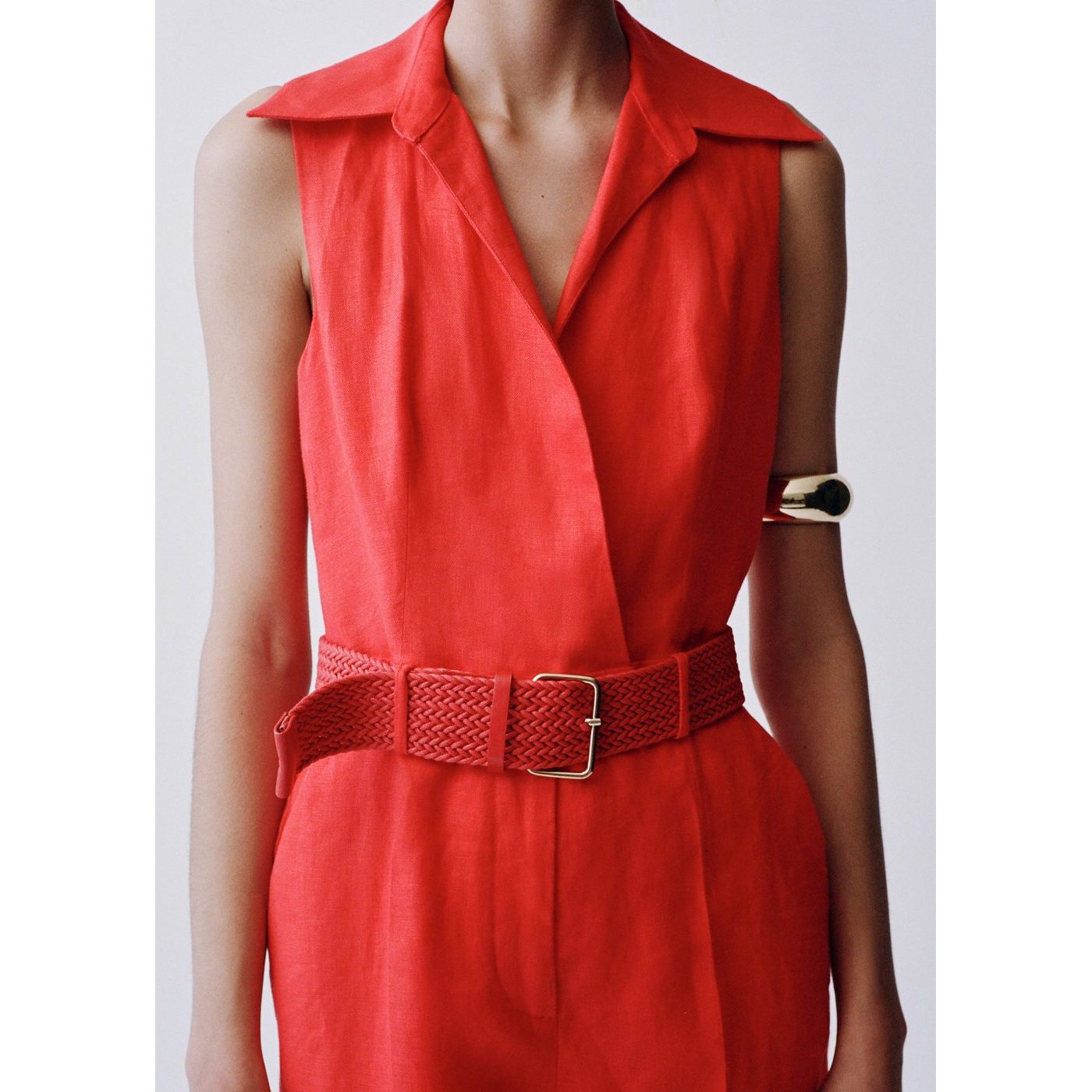 Combinaison Chemisier Lin Ceinture