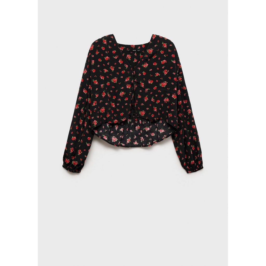 Blouse À Fleurs Volantée
