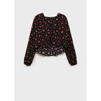 Blouse À Fleurs Volantée