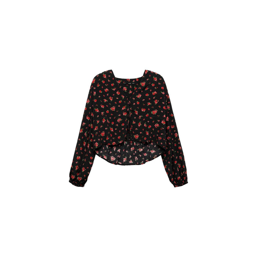 Blouse À Fleurs Volantée
