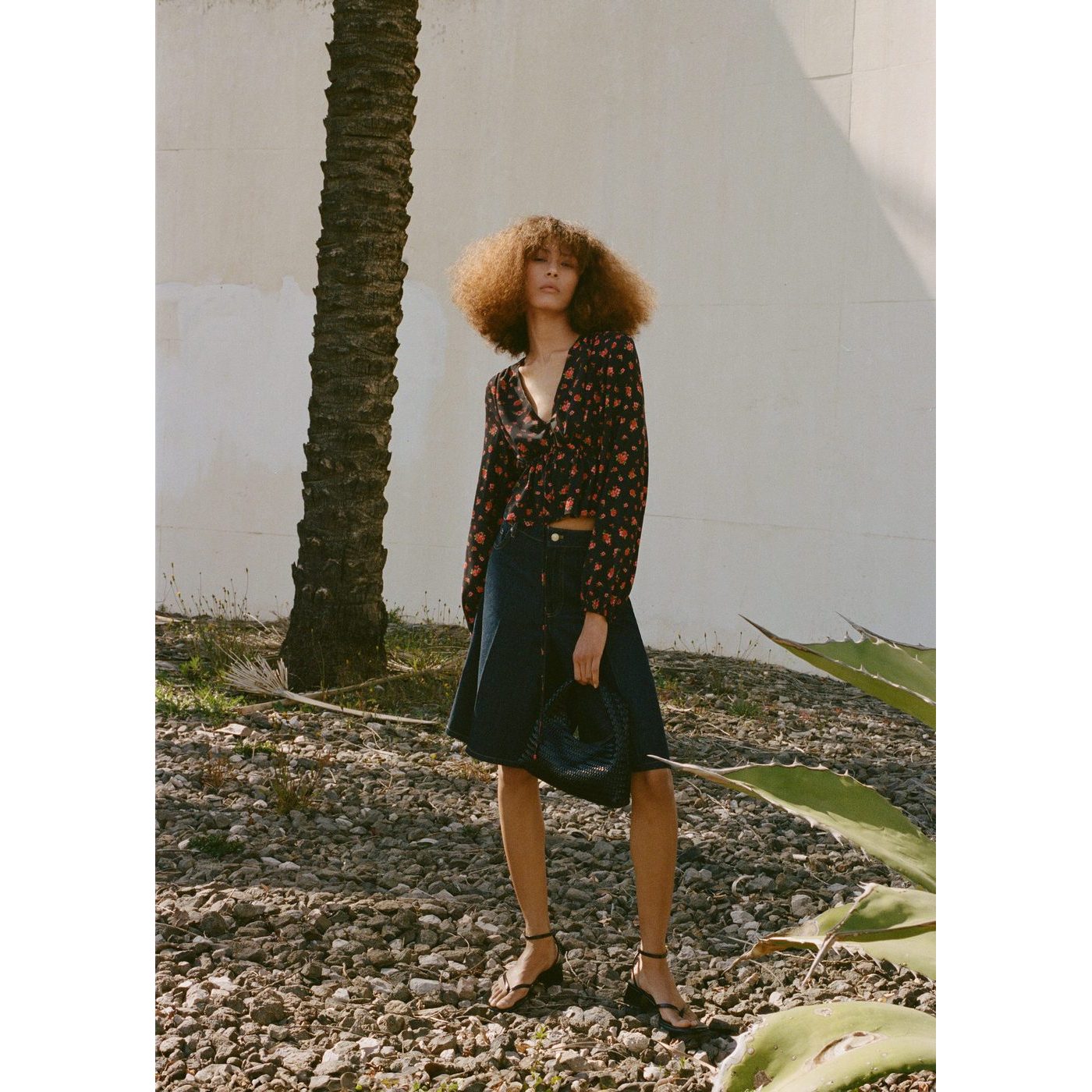 Blouse À Fleurs Volantée