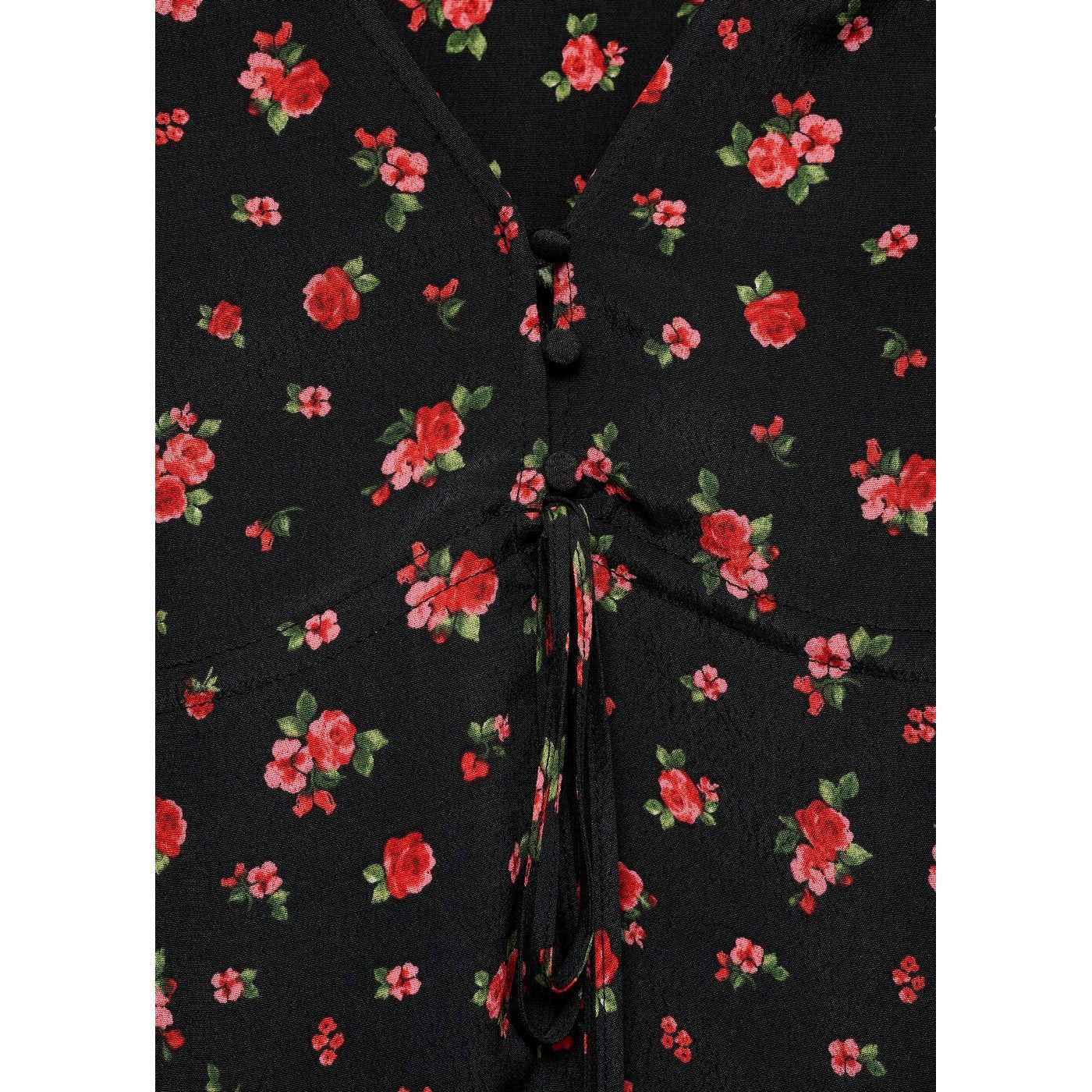 Blouse À Fleurs Volantée