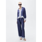 Pantalon Droit Rayures Combinées