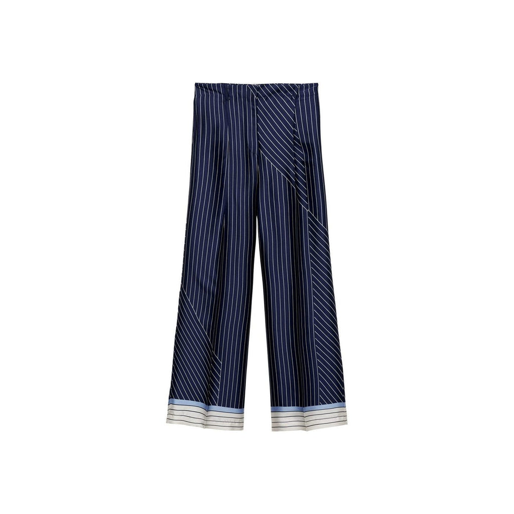 Pantalon Droit Rayures Combinées