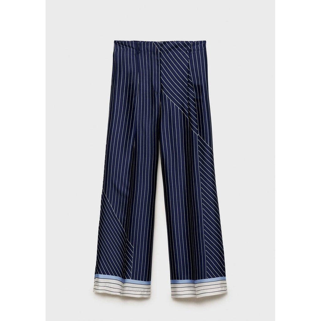 Pantalon Droit Rayures Combinées