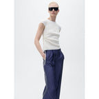 Pantalon Droit Rayures Combinées