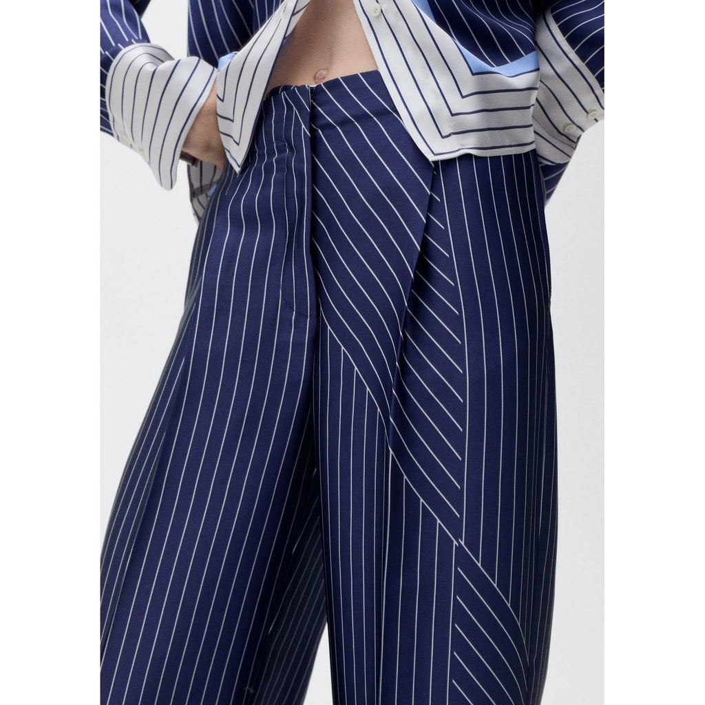 Pantalon Droit Rayures Combinées