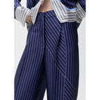 Pantalon Droit Rayures Combinées