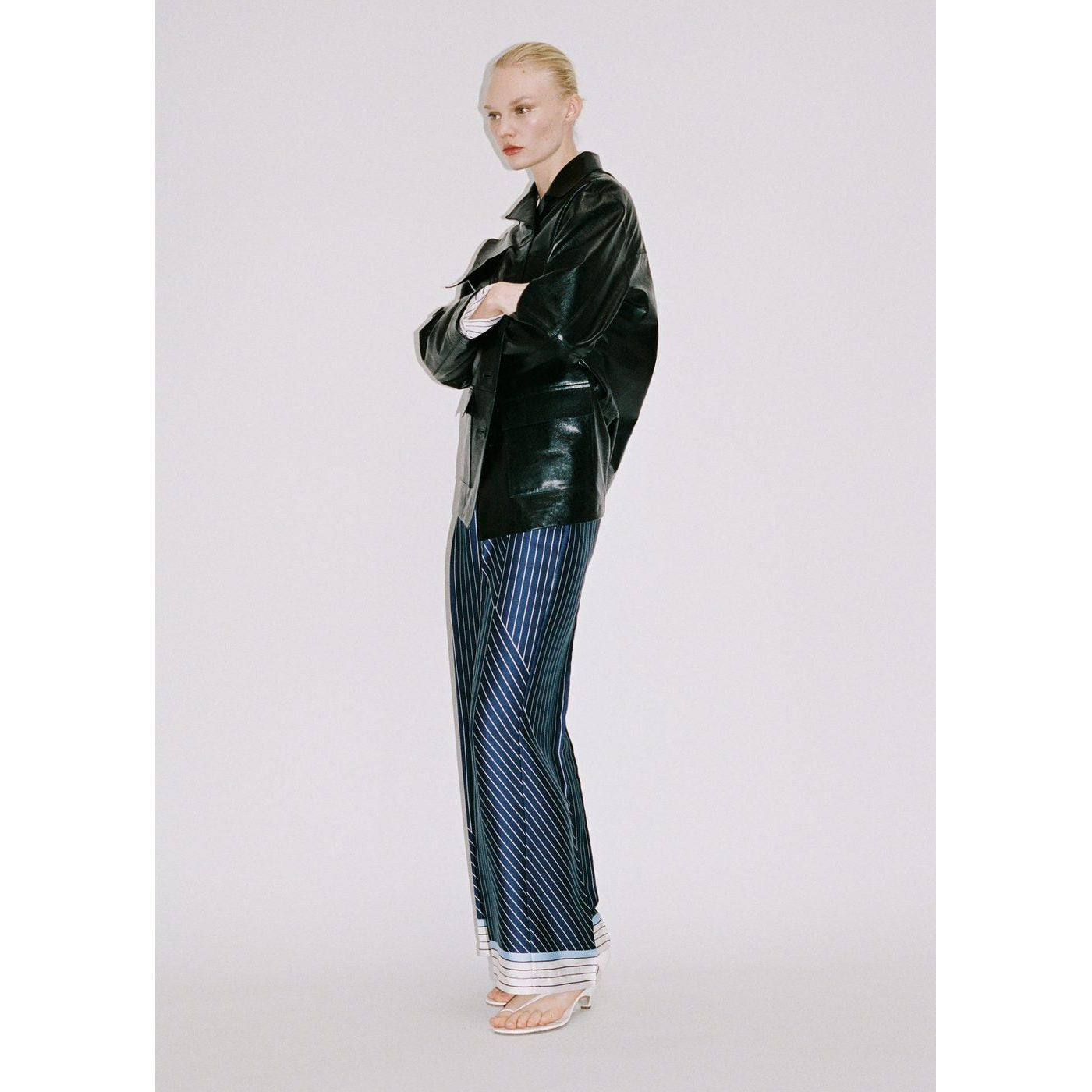 Pantalon Droit Rayures Combinées