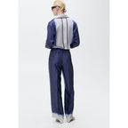 Pantalon Droit Rayures Combinées